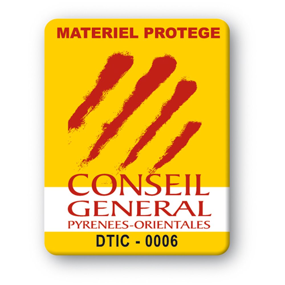 custom strong tamper proof asset tag conseil general logo en