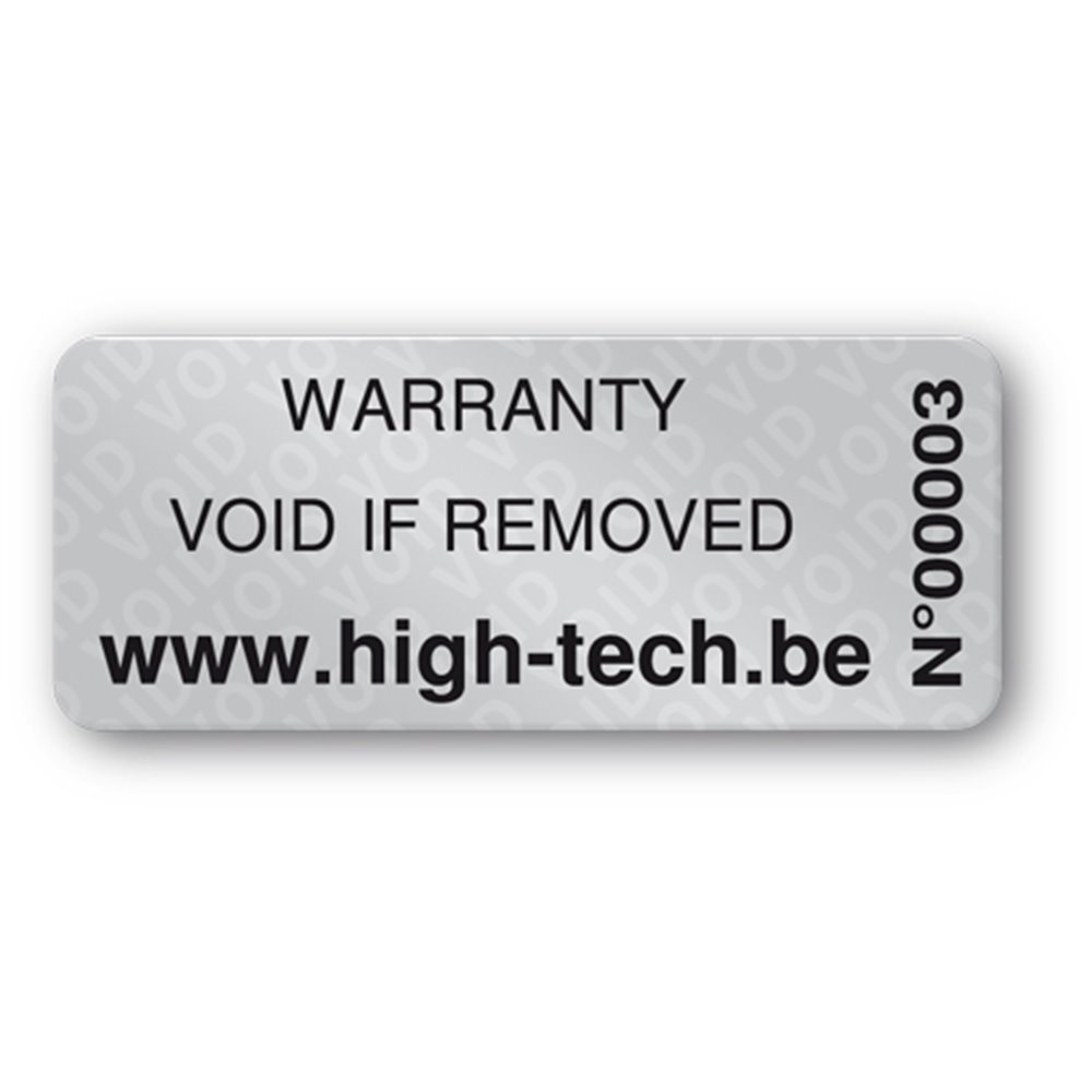 custom anti fraud polyester black print void label en