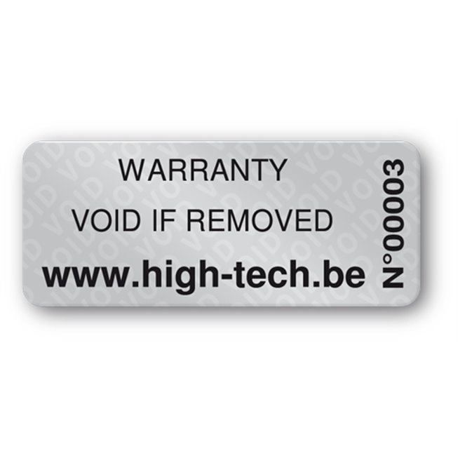 custom anti fraud polyester black print void label en