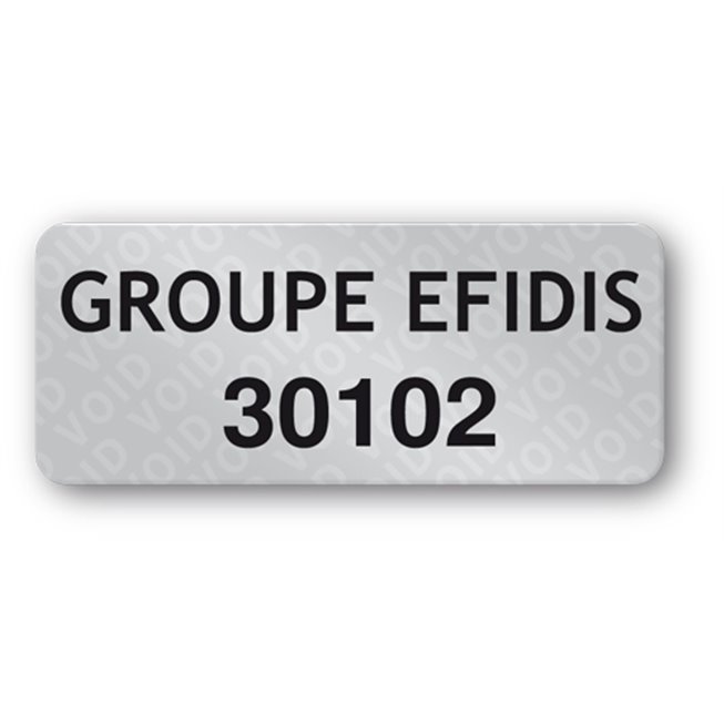 custom anti fraud polyester black print void label groupe efidis en