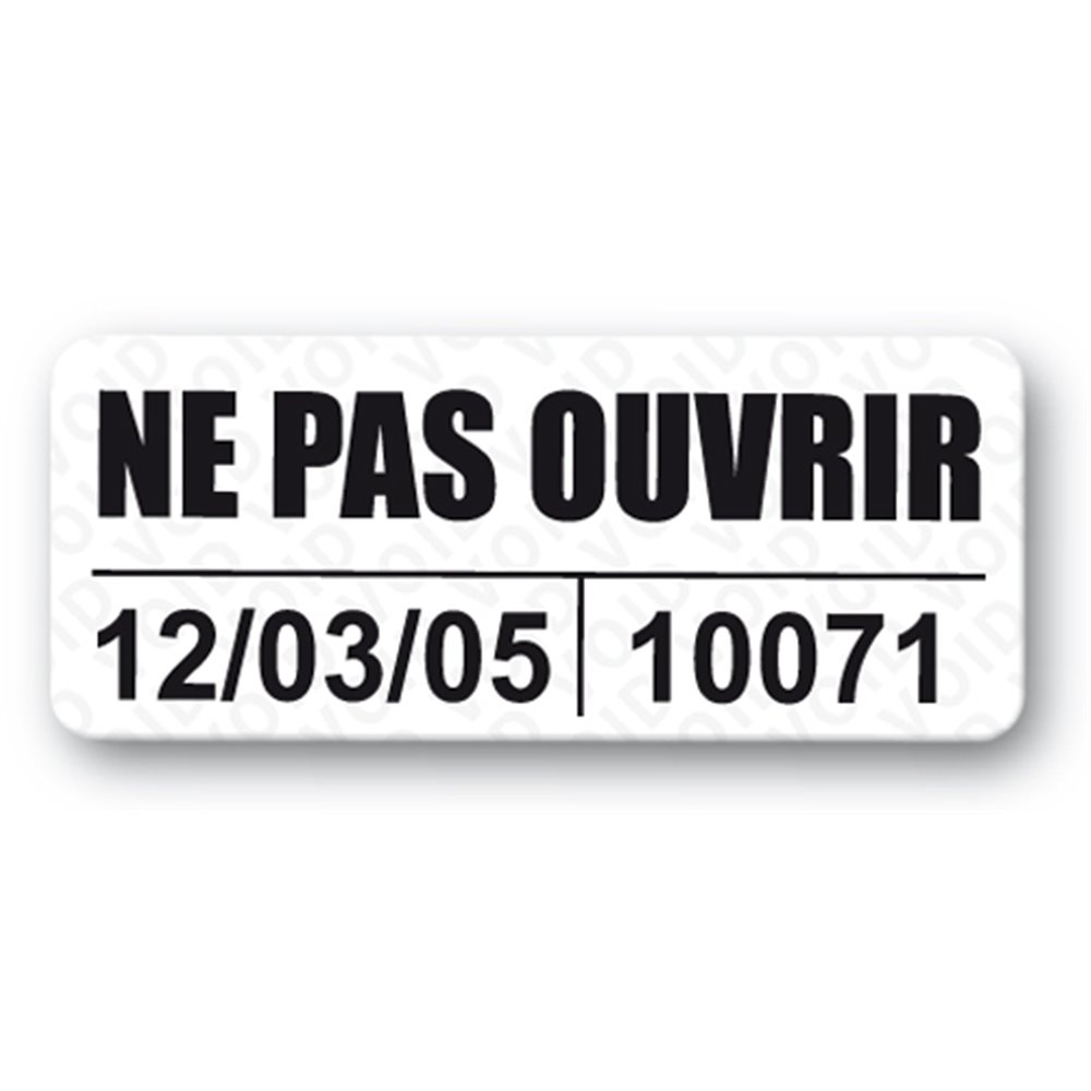 customized anti fraud polyester black print void label en