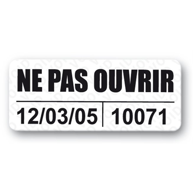 customized anti fraud polyester black print void label en