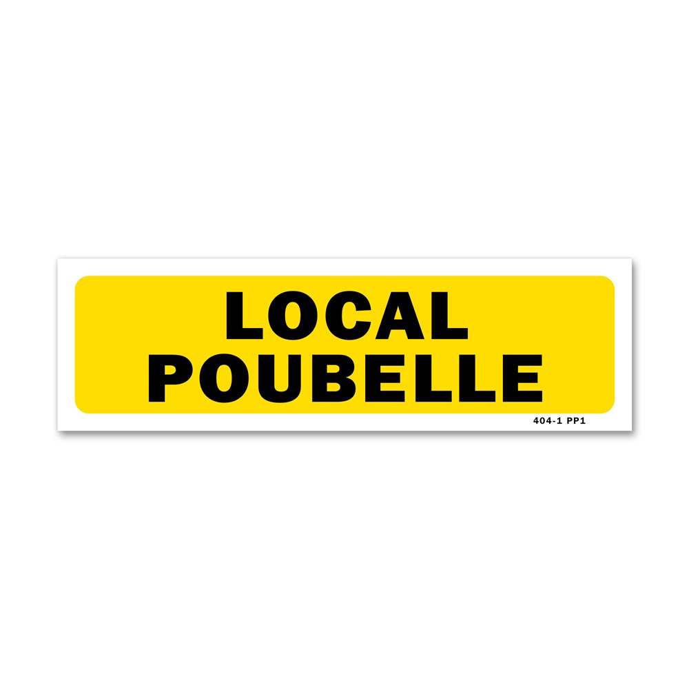 Indication sign "Trash can area" Panneau indication "local poubelle"