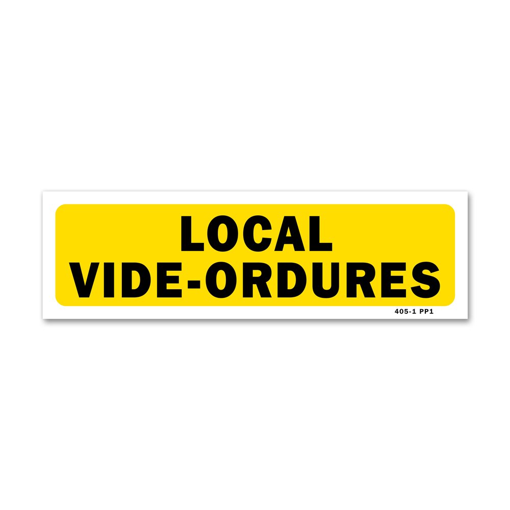 Indication sign "Waste disposal area" Panneau indication "local vide-ordures"