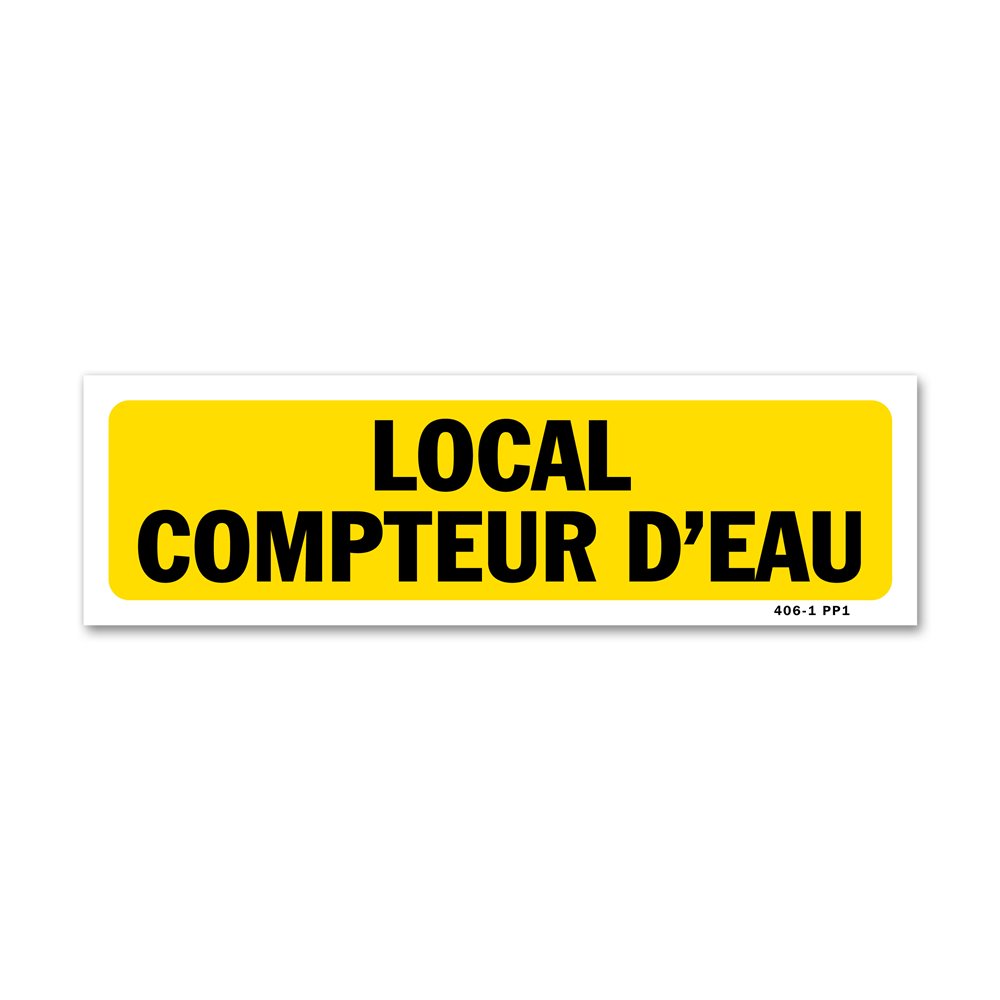 Indication sign "Water meter room" Panneau indication "local compteur d'eau"