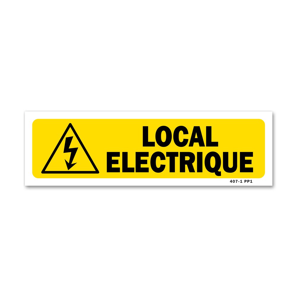 Indication sign "Electrical room" Panneau indication "local électrique"