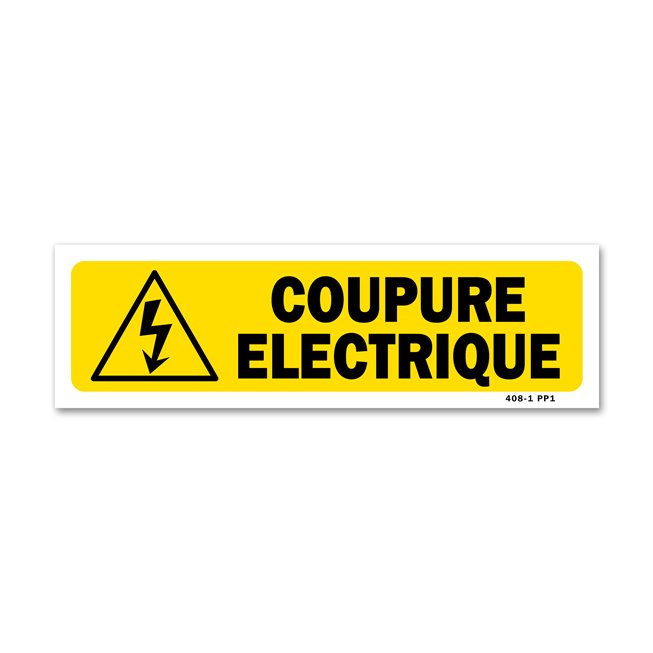 Panneau indication "coupure électrique"