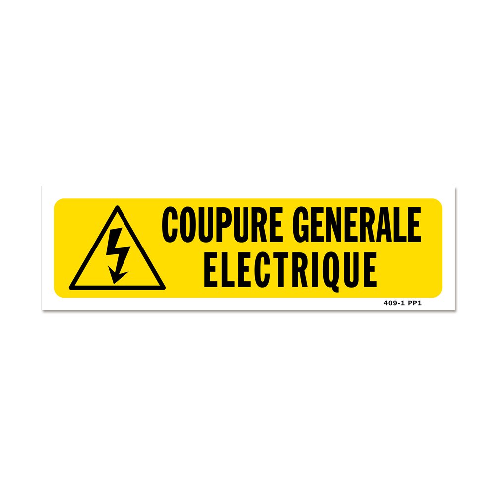 Indication sign "General power failure" Panneau indication "coupure générale électrique"