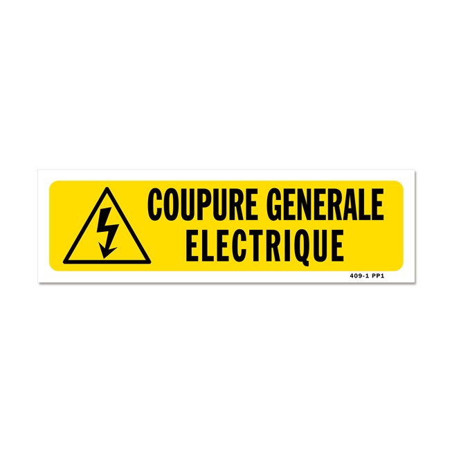 Panneau indication "coupure générale électrique"