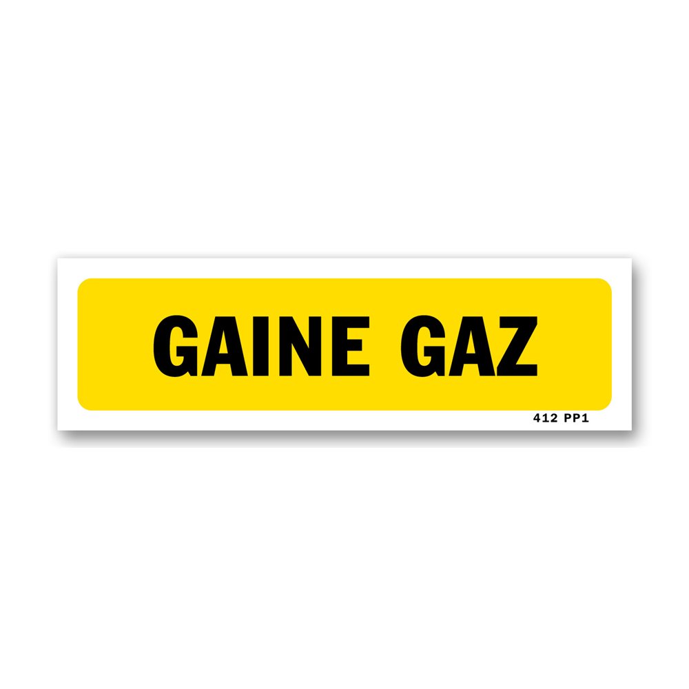 Indication sign "Gas duct" Panneau indication "gaine gaz"