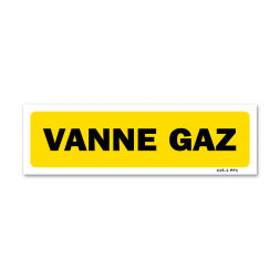 Panneau indication "vanne gaz"