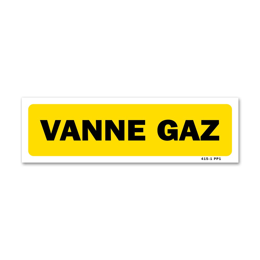 Indication sign "Gas valve" Panneau indication "vanne gaz"