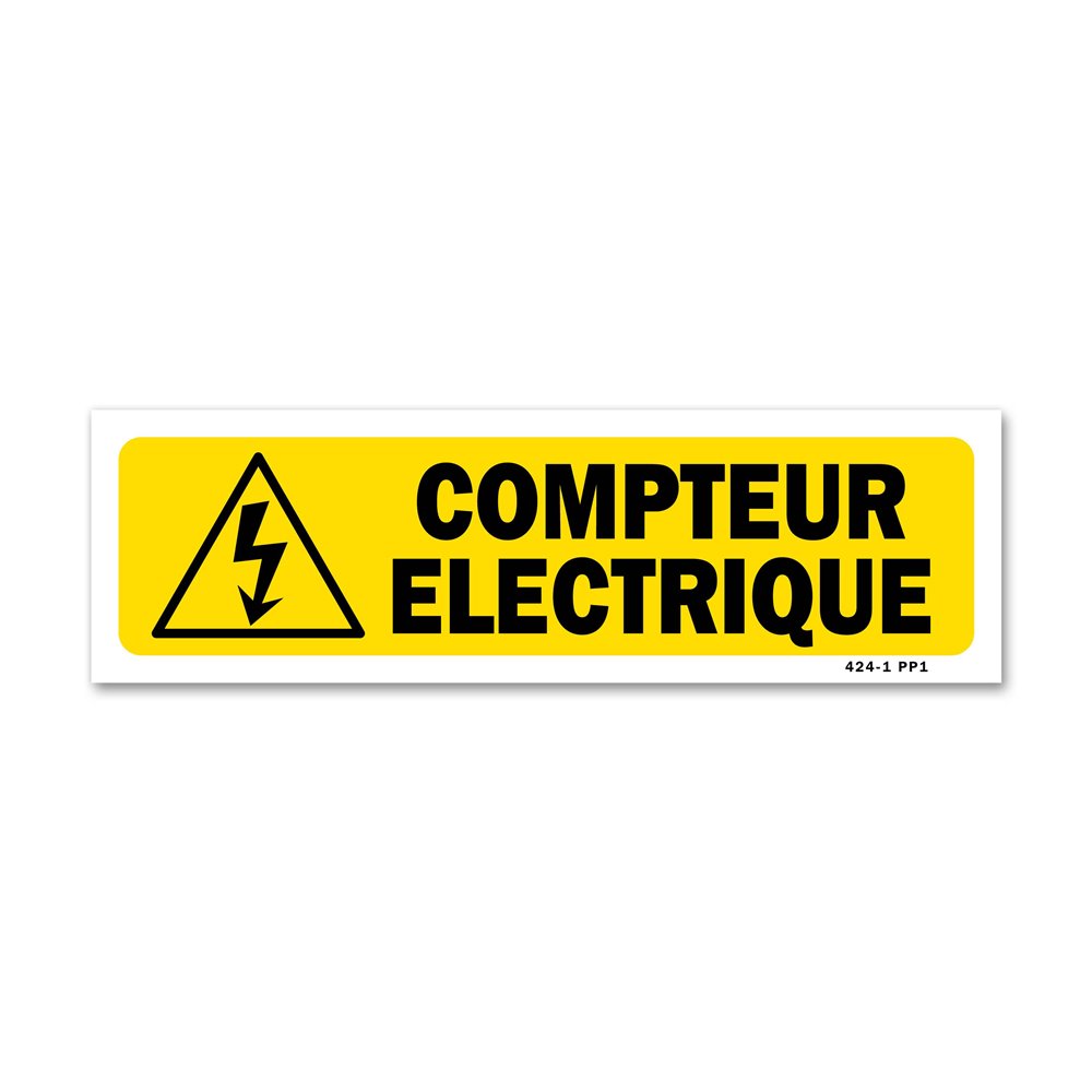 Panneau Compteur Électrique Fond Jaune - Équipement Électrique