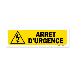 Panneau indication "arrêt d'urgence"