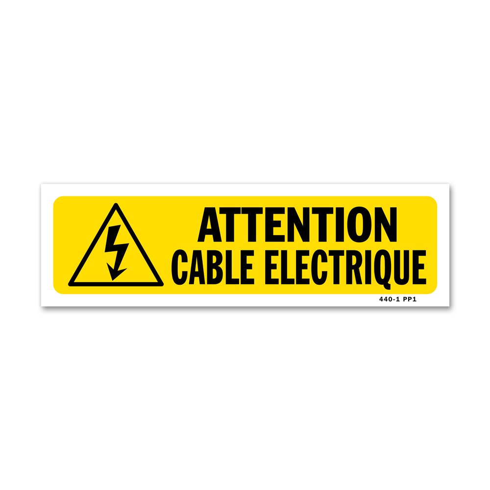 Panneau indication "attention cable électrique"