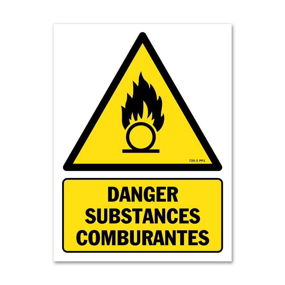 Panneau danger picto matières comburantes 