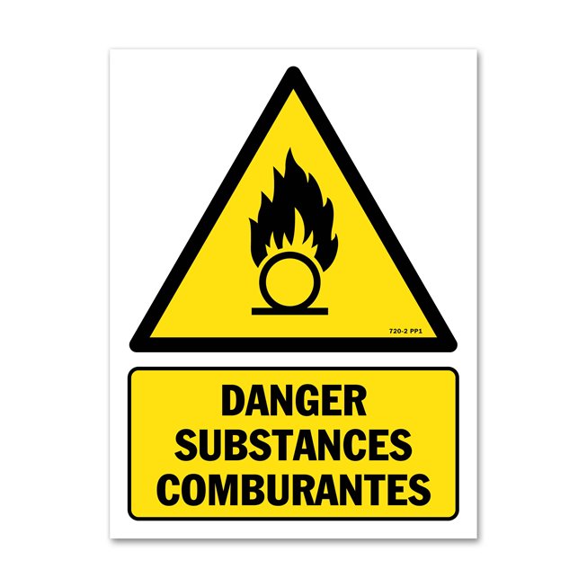 Panneau danger picto matières comburantes 
