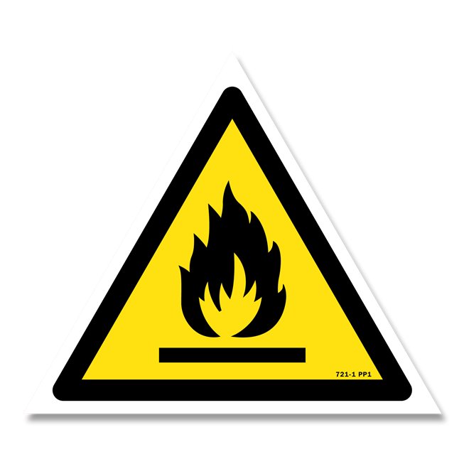 Panneau danger picto matières inflammables