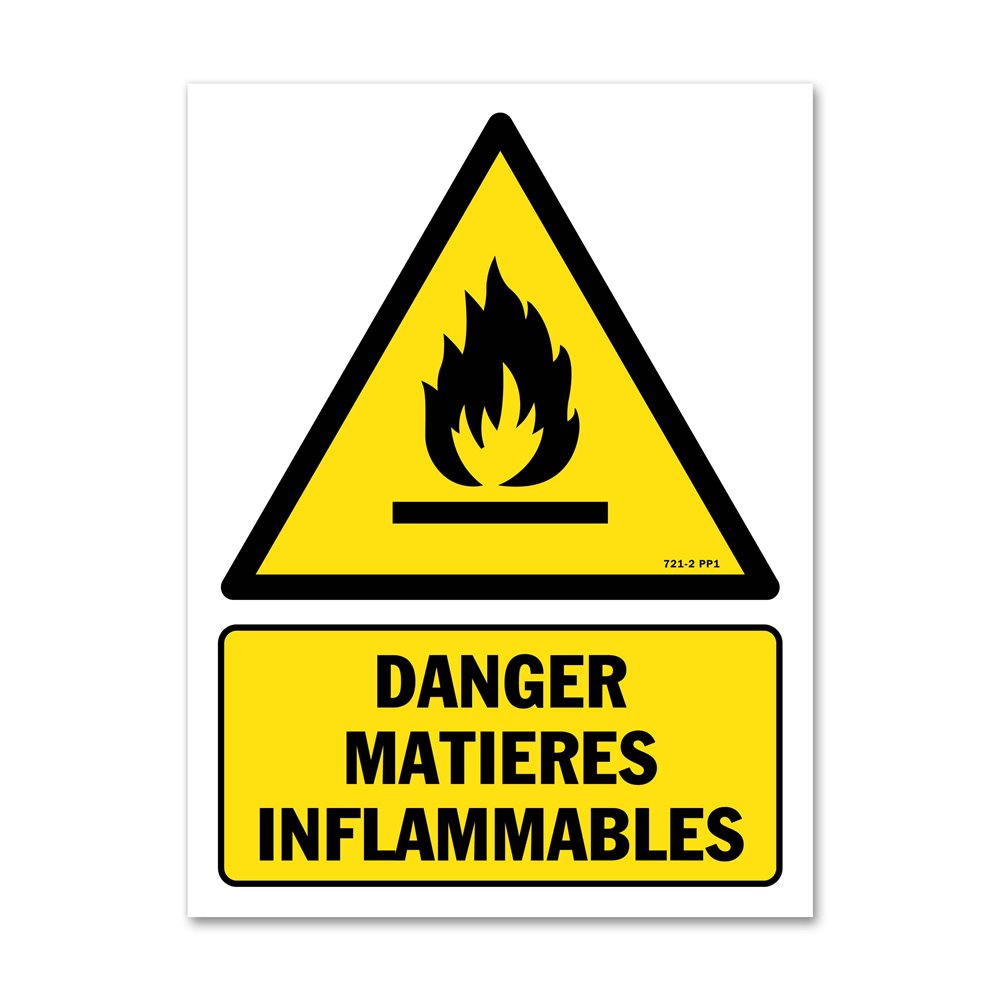 Panneau danger picto matières inflammables