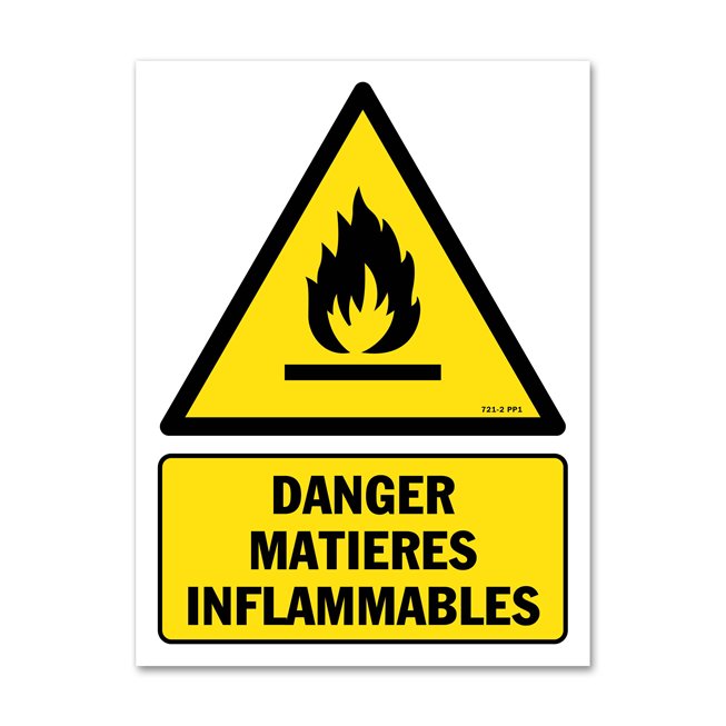Panneau danger picto matières inflammables