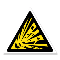 Panneau danger picto matières explosives