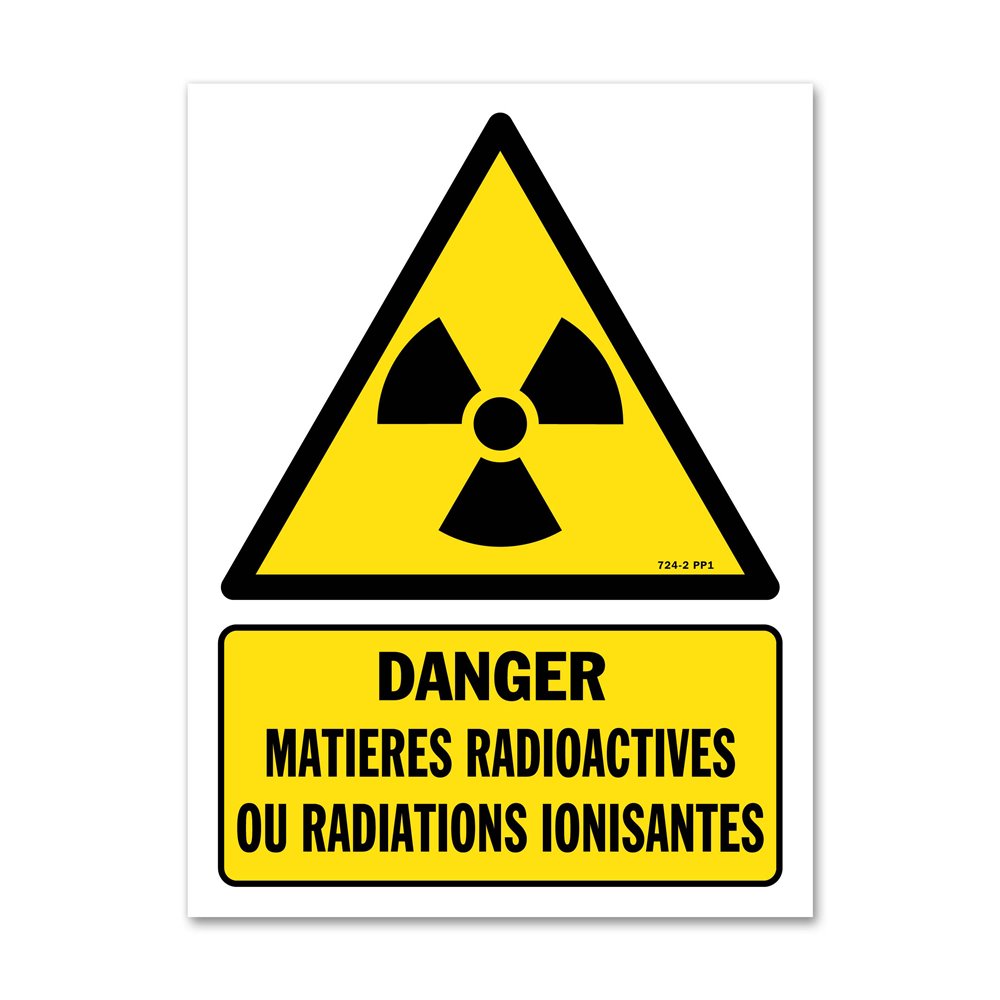 Panneau danger picto matières radioactives