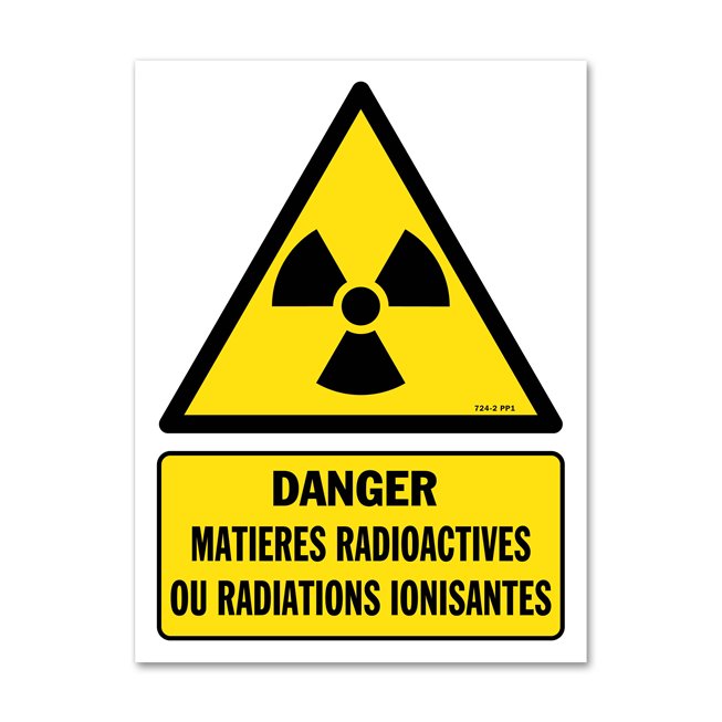 Panneau danger picto matières radioactives