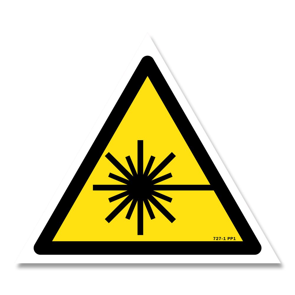 Laser radiation danger sign with picture Panneau danger picto rayonnement laser