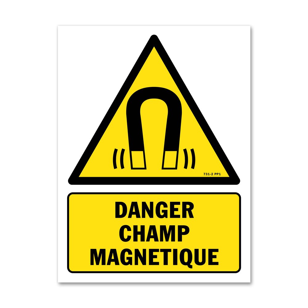 Panneau danger picto champ magnétique important
