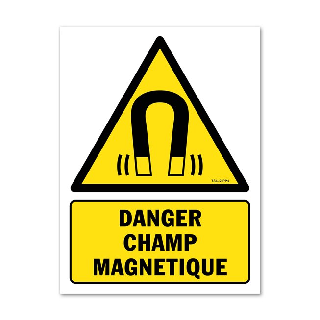 Panneau danger picto champ magnétique important