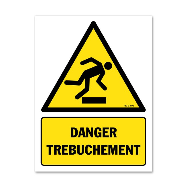 Panneau danger picto risque de trébuchement Panneau danger picto risque de trébuchement