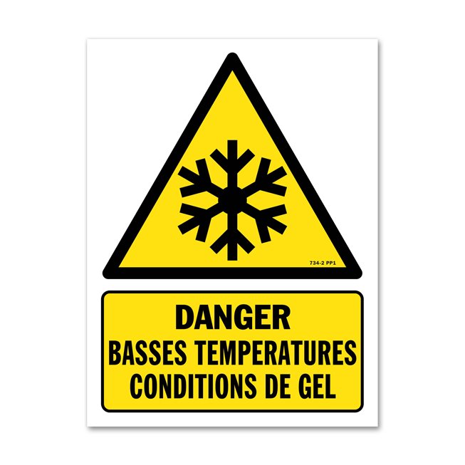 Panneau danger picto basse température