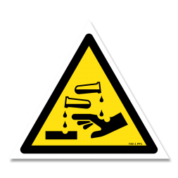 Panneau danger picto matières corrosives