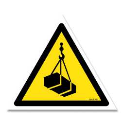 Panneau danger picto charges suspendues