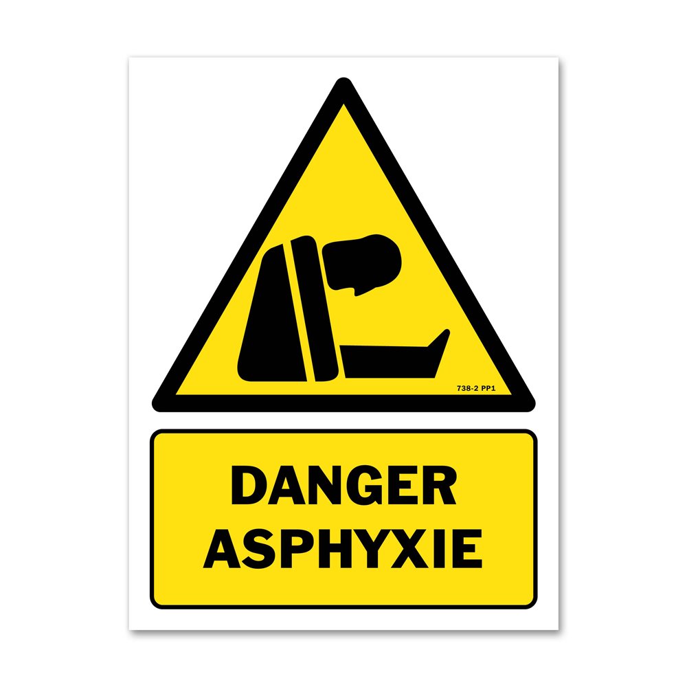 Panneau indication picto risque d'asphyxie