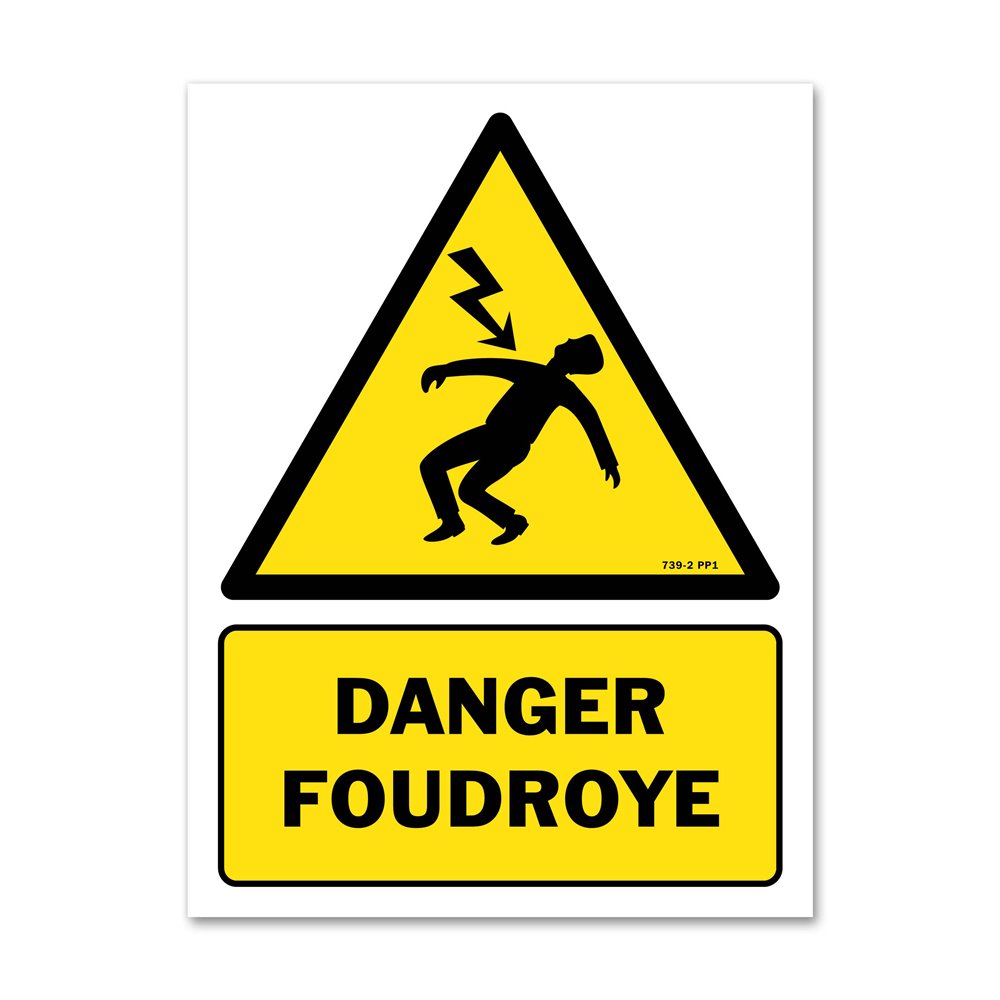 Panneau danger picto foudroye danger électrique