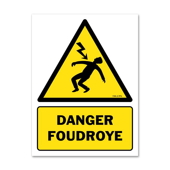 Panneau danger picto foudroye danger électrique