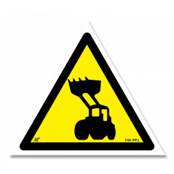 Panneau indication picto engins de chantier danger
