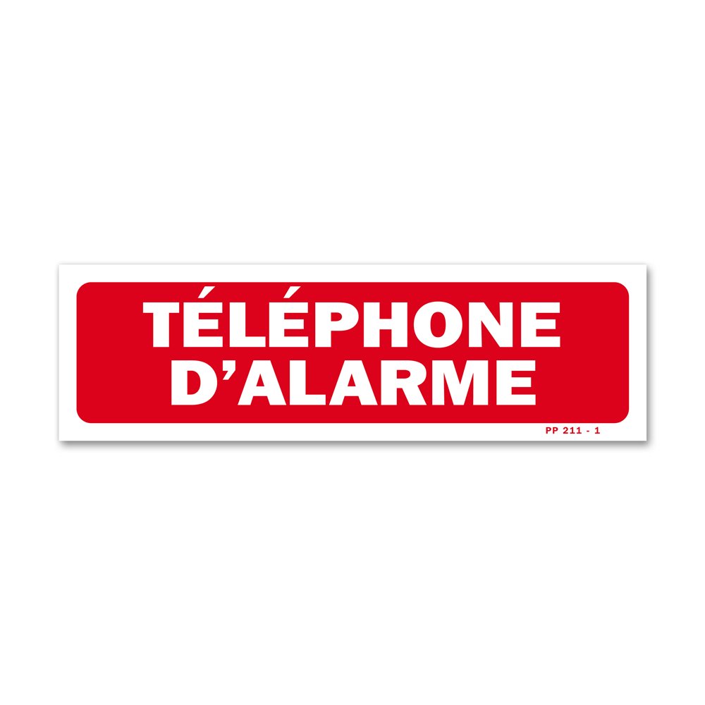 "Alarm telephone" warning sign Panneau avertissement "téléphone d'alarme"