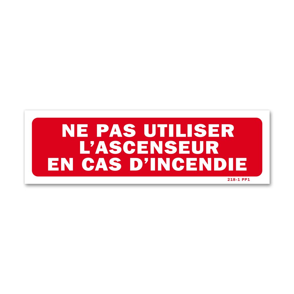 Panneau interdiction "ne pas utiliser ascenseur en cas incendie" Panneau interdiction "ne pas utiliser ascenseur en cas incendie"