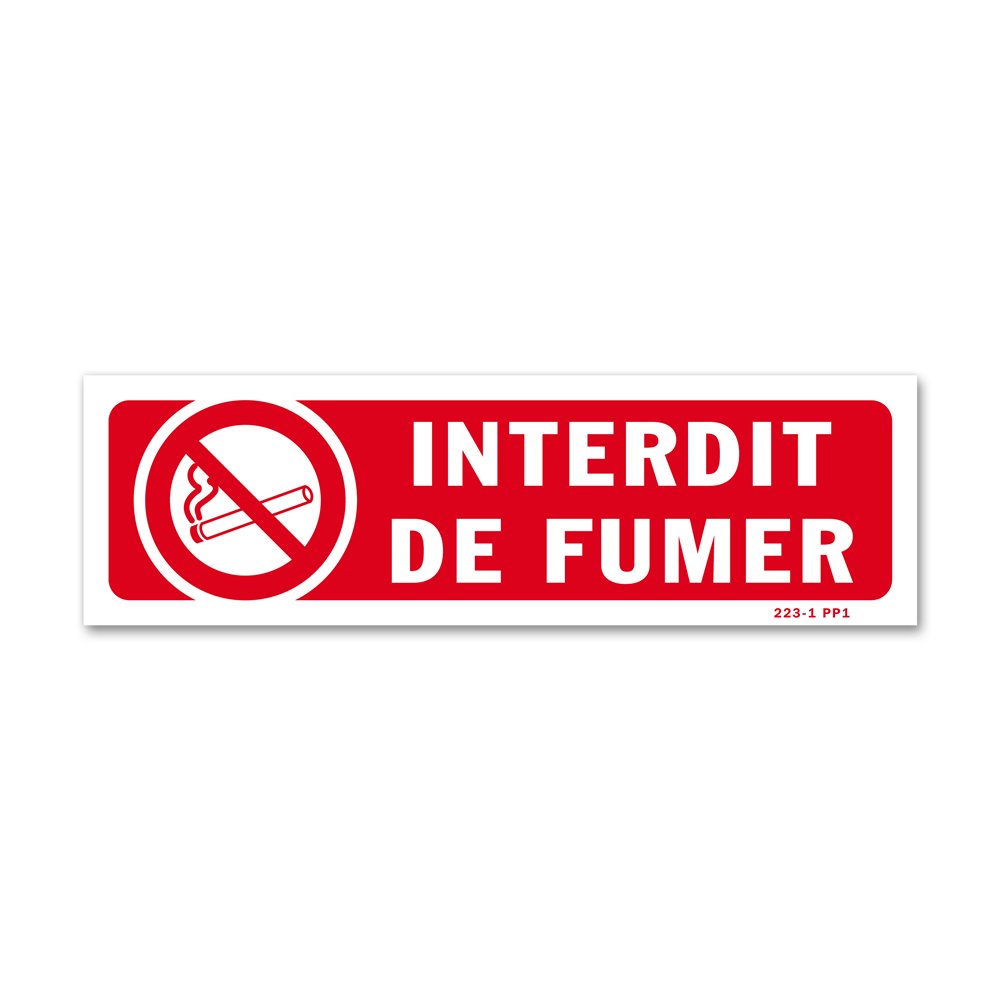 "No smoking" warning sign with picture Panneau interdiction picto "interdit de fumer"