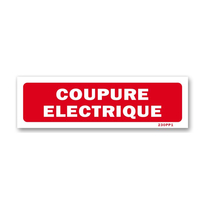 Panneau avertissement "coupure électrique"