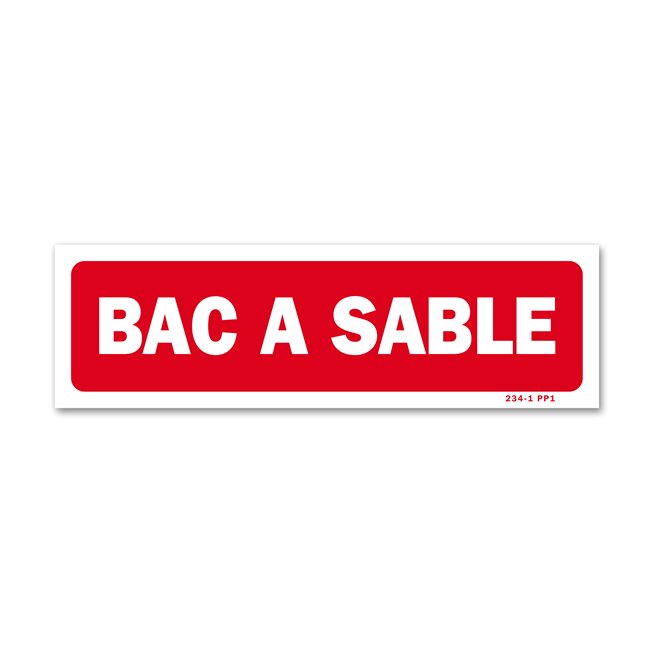 Panneau avertissement "bac à sable"