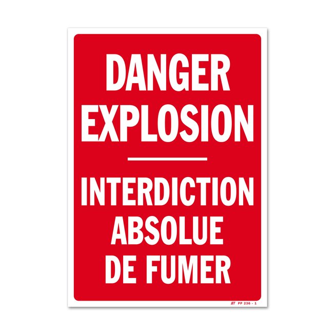 Panneau avertissement "danger explosion"