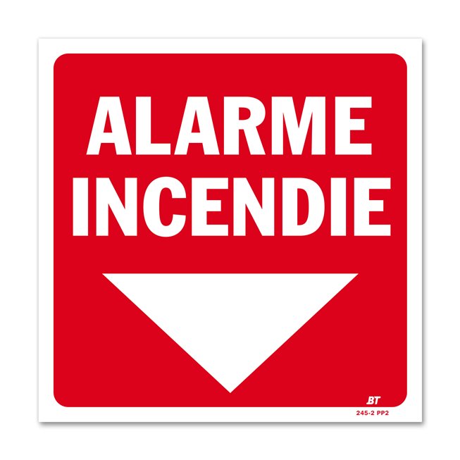 Panneau avertissement "alarme incendie"