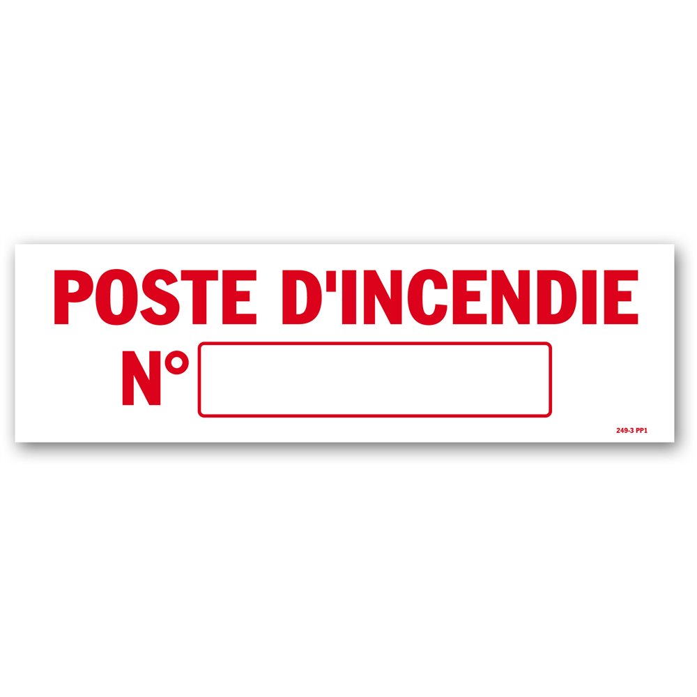"Fire station no." warning sign Panneau avertissement "poste d'incendie n°"