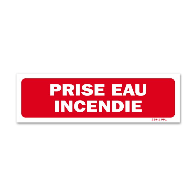 Panneau avertissement "prise d'eau incendie "