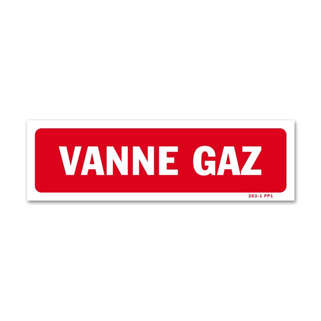 Panneau avertissement "vanne gaz"