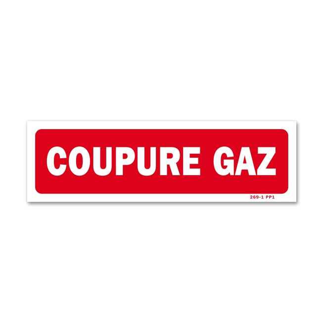 Panneau avertissement "coupure gaz"