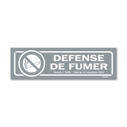 Panneau avertissement gris picto "défense de fumer"